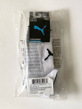 NWT Puma Men's Low-Cut Cushioned Socks 3-Pairs